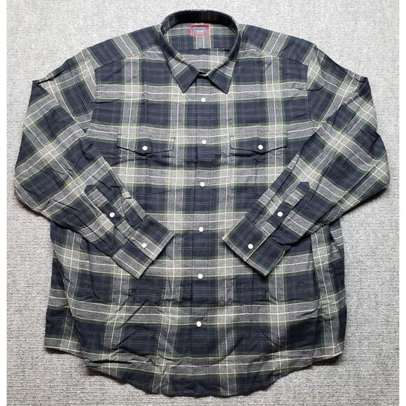 UNTUCKit Leydens Vale Shirt Mens 3XL Reg Plaid Pearl Snap Western Flannel New - Picture 1 of 10